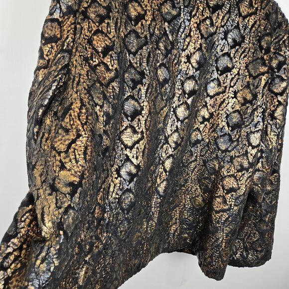 NEW Erin London Womens Jacket 2X Animal Print Metallic Copper Black Moto MOBWIFE - Picture 7 of 10
